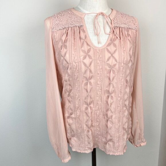 Anthropologie Tiny Front Tie Blouse - Picture 2 of 5